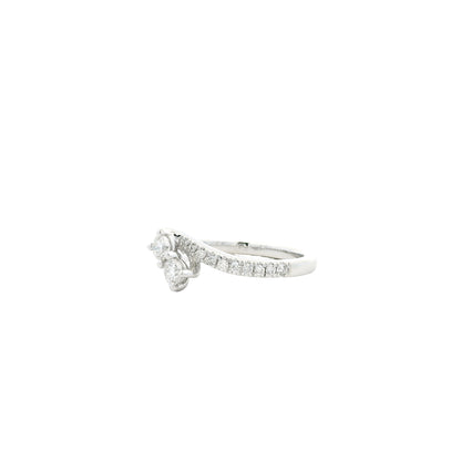 14k White Gold 0.80ctw Round Brilliant Diamond Ever Us Bypass Ring — right three-quarter angle