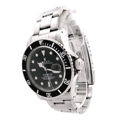 Rolex 16610 Submariner 40mm Black Dial Stainless Steel Watch — right side three-quarter view