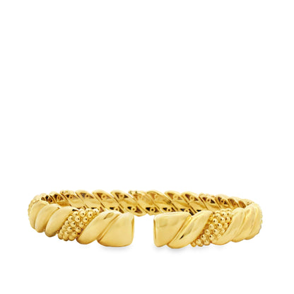 Gabriel & Co. 14k Yellow Gold Bujukan Split Bangle Bracelet — right three-quarter angle