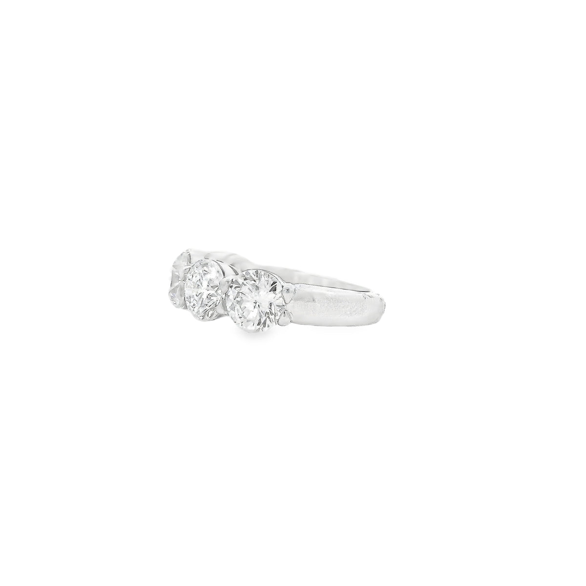 Platinum 5.05ctw Round Brilliant Diamond Half Eternity Band Ring — right three-quarter angle
