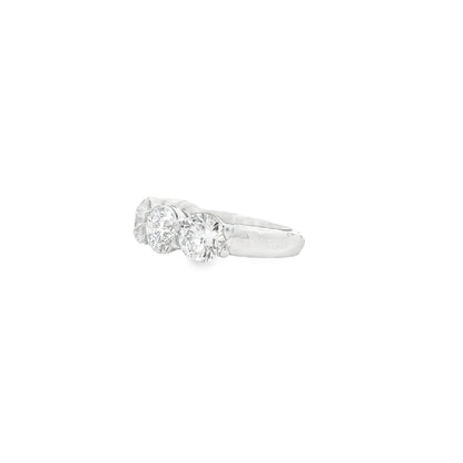 Platinum 5.05ctw Round Brilliant Diamond Half Eternity Band Ring — right three-quarter angle