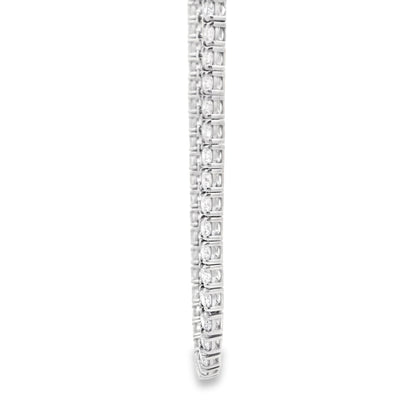 14k White Gold 11.76ctw Round Brilliant Diamond Tennis Necklace 18" — right three-quarter angle