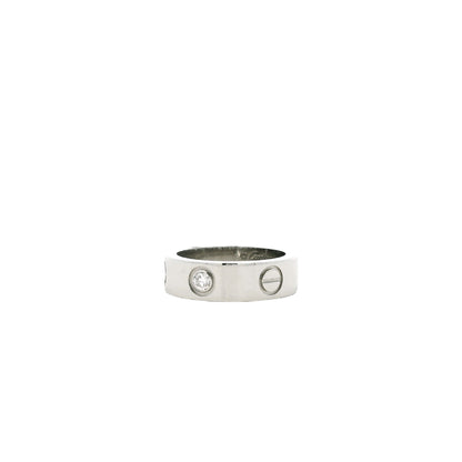Cartier Platinum Love Ring with Diamond — right three-quarter angle