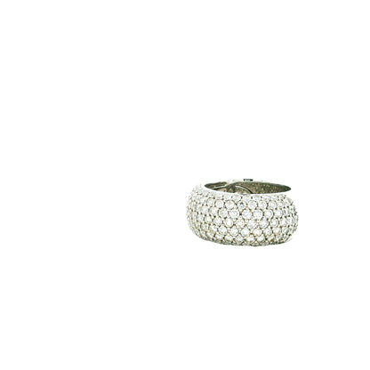 18k White Gold 3.65ctw Round Brilliant Diamond Pavé Ring — right three-quarter angle
