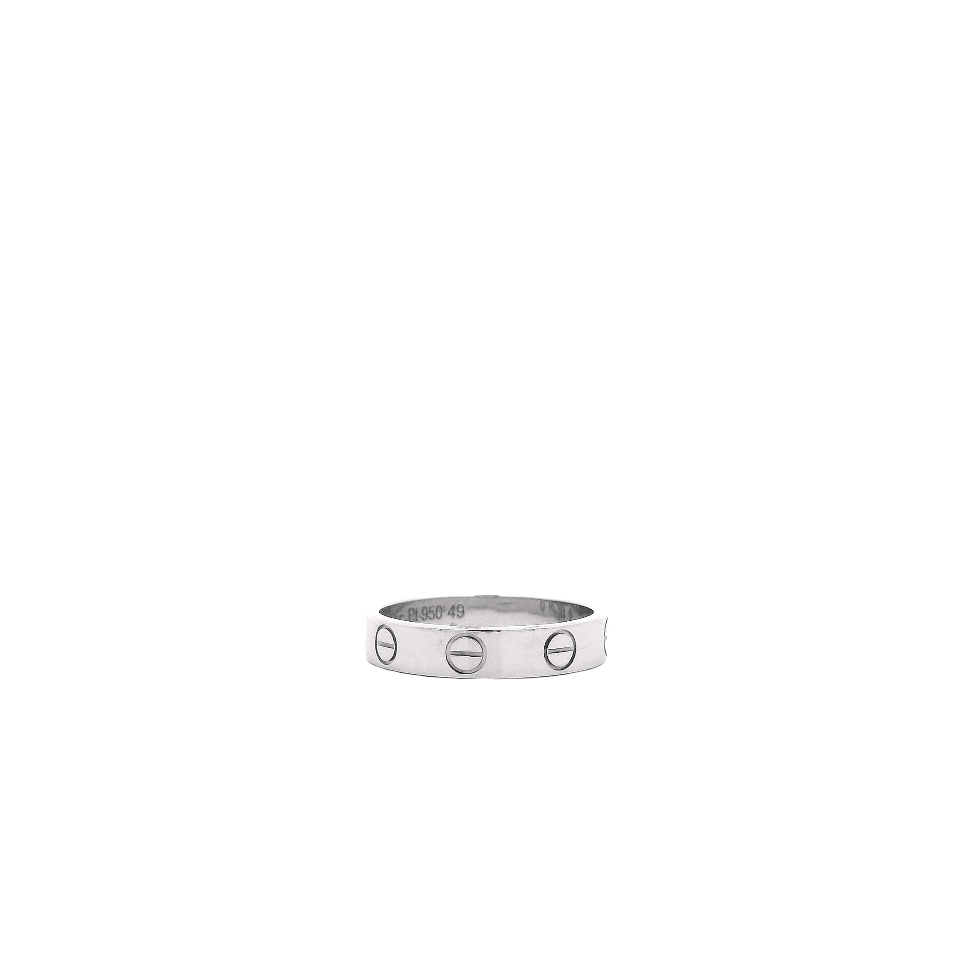 Cartier Platinum Love Ring — right three-quarter angle