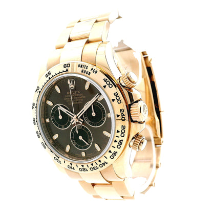 Rolex 116505 Daytona 40mm Chocolate Dial 18k Rose Gold Watch — right side three-quarter view