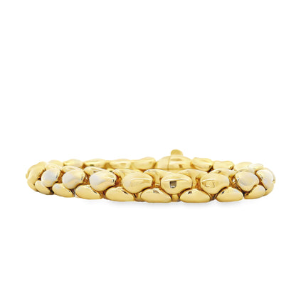 18k Yellow Gold Nanis Links Bracelet 7.5" — right three-quarter angle