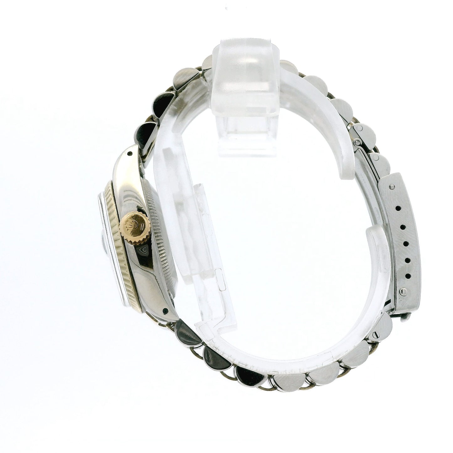Rolex 6917 Oyster Perpetual Datejust 26mm Champagne Dial Two-Tone Watch — right side three-quarter view