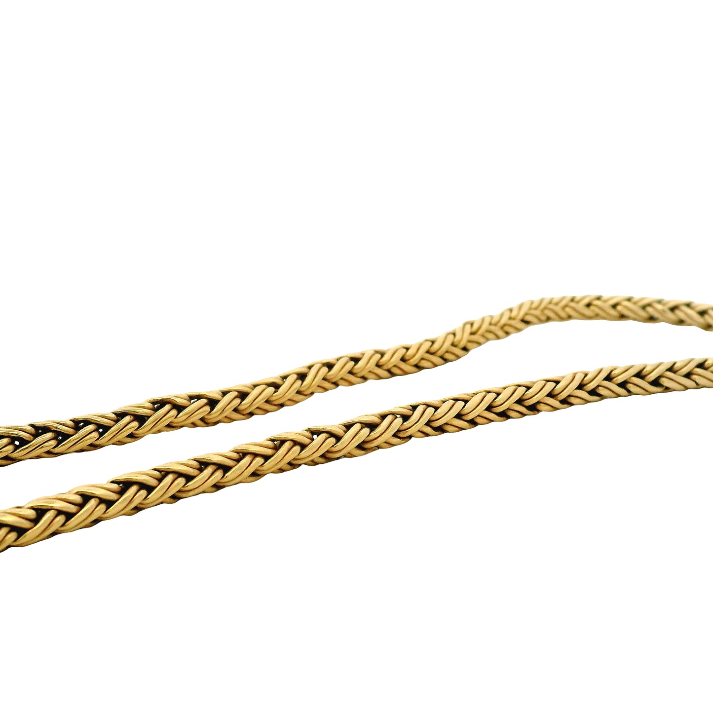 14k Yellow Gold Tiffany & Co. Wheat Chain Necklace 18" — right three-quarter angle
