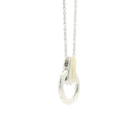 18k White Gold 1.41ctw Round Brilliant Diamond Pavé Circle Pendant Necklace — right three-quarter angle