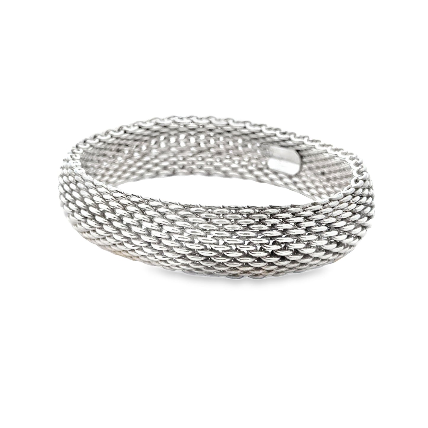 Tiffany & Co. Sterling Silver Somerset Mesh Bracelet 7.5" — right three-quarter angle