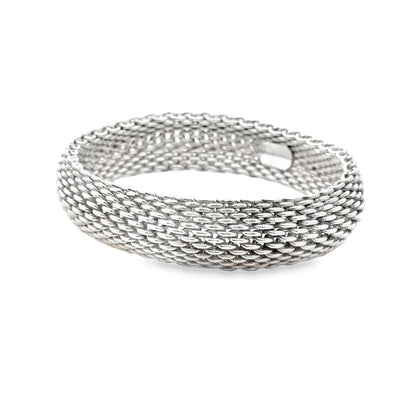 Tiffany & Co. Sterling Silver Somerset Mesh Bracelet 7.5" — right three-quarter angle