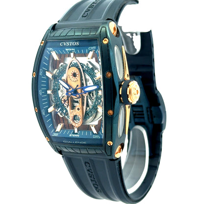 Cvstos Challenge Sealiner II Automatic Skeleton Dial Two-Tone Titanium Watch — right three-quarter angle