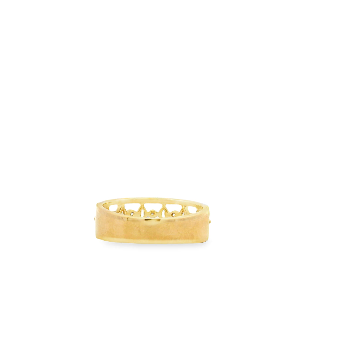 14k Yellow Gold 0.29ct Round Brilliant and 0.23ct Marquise Diamond Multi-Row Band Ring — right three-quarter angle