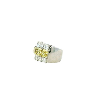 18k Two-Tone 3.99ctw Asscher Cut Diamond Eternity Band Ring — macro detail