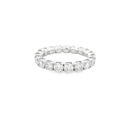 18k White Gold 3.04ctw Round Brilliant Diamond Eternity Band Ring — macro detail of the stones