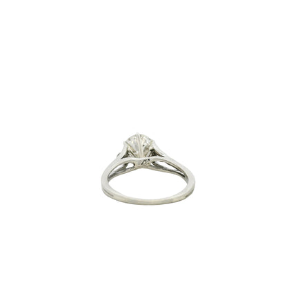 14k White Gold 1.3ct Round Brilliant Diamond Engagement Ring — macro detail of the stones