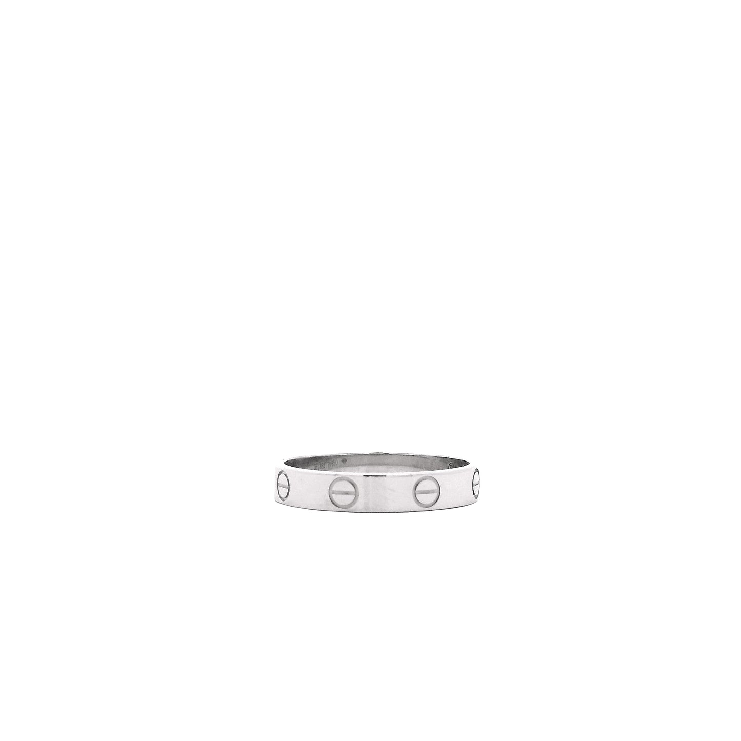 Cartier Platinum Love Ring with Papers — macro detail of the stones