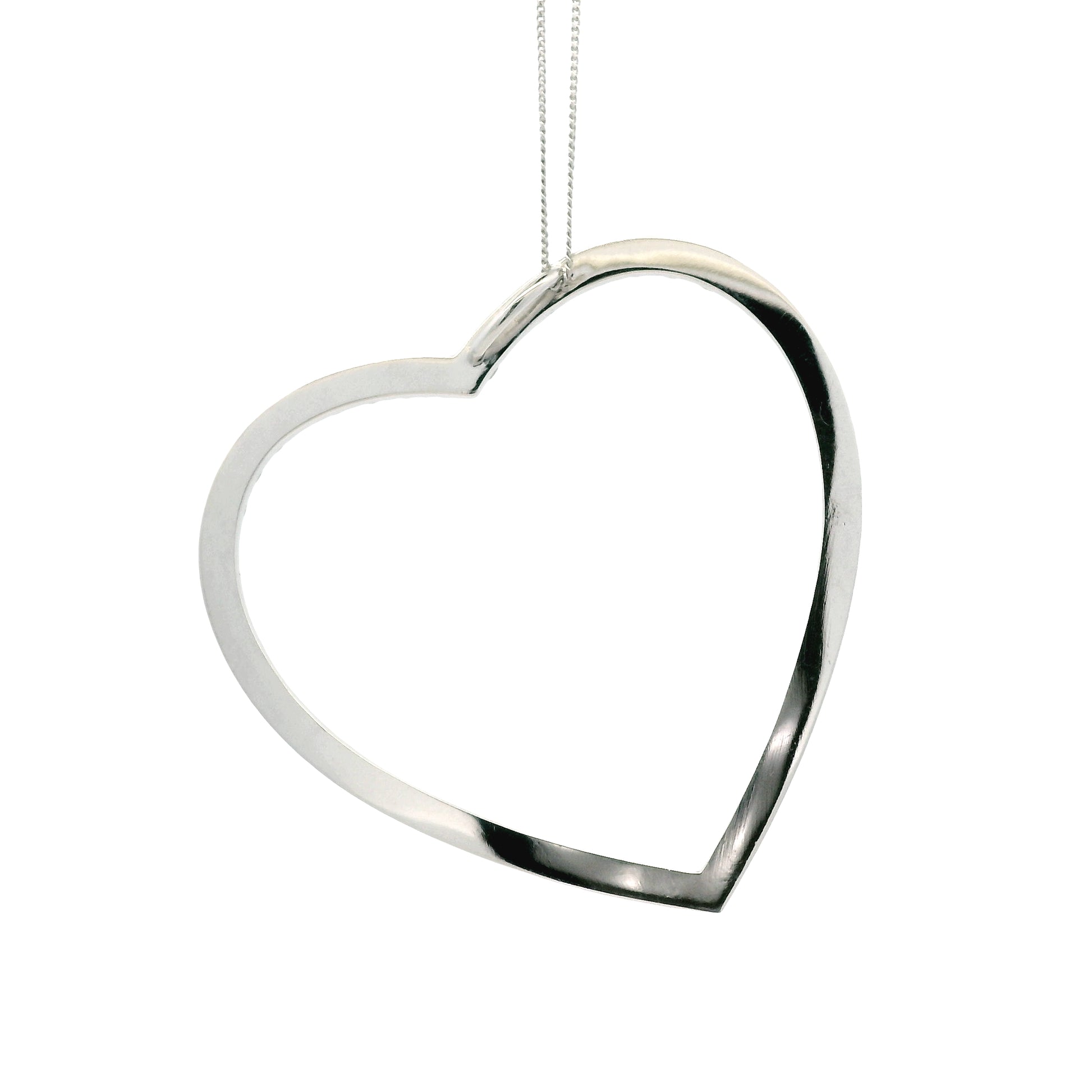 14k White Gold 5.92ctw Round Brilliant Diamond Pavé Heart Pendant Necklace — macro detail of the bail and stones