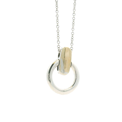 18k White Gold 1.41ctw Round Brilliant Diamond Pavé Circle Pendant Necklace — macro detail of the centerpiece