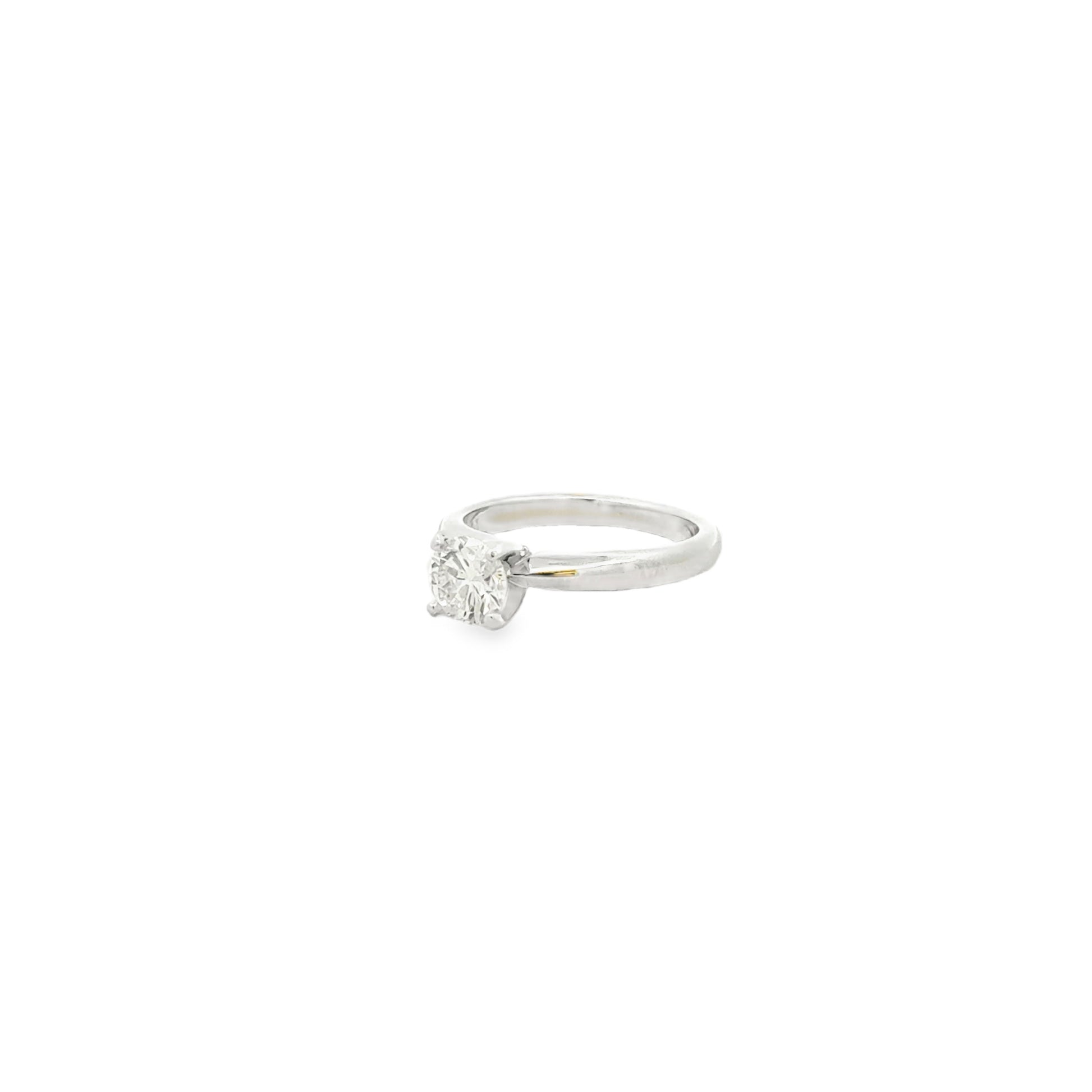 Platinum 0.75ct Round Brilliant Diamond Solitaire Engagement Ring — macro detail of the stones