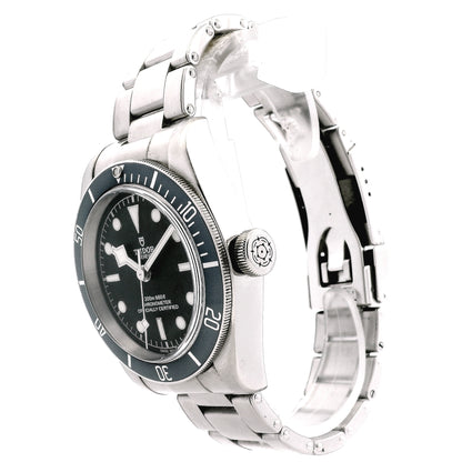 Tudor Heritage 41mm Black Dial Blue Rotating Bezel Stainless Steel Watch — macro detail of the dial