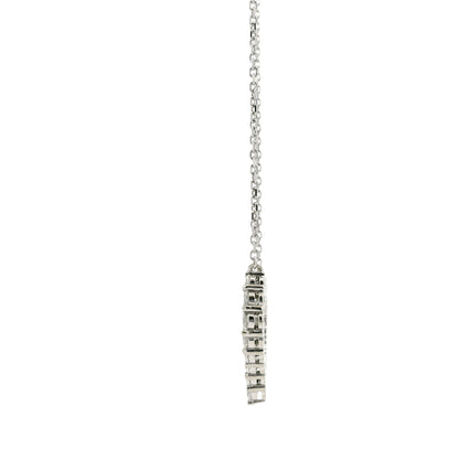 14k White Gold 2.00ctw Round Brilliant Diamond Pavé Heart Pendant Necklace — macro detail of the centerpiece