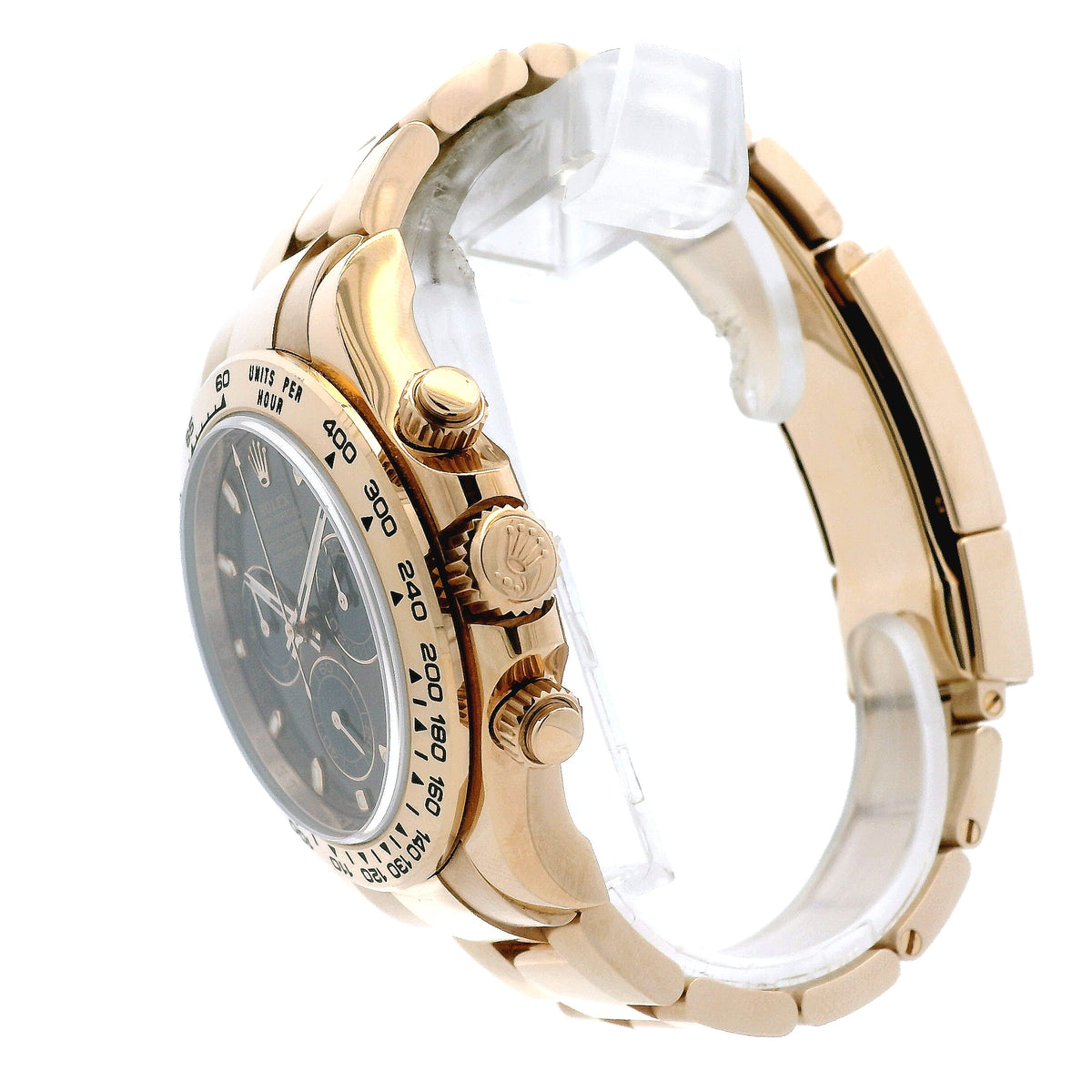 Rolex 116505 Daytona 40mm Chocolate Dial 18k Rose Gold Watch — macro detail of the dial
