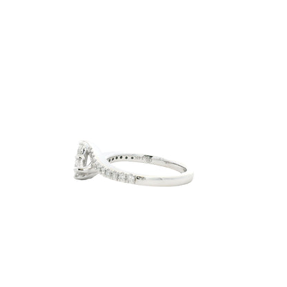 14k White Gold 0.80ctw Round Brilliant Diamond Ever Us Bypass Ring — macro detail of the stones