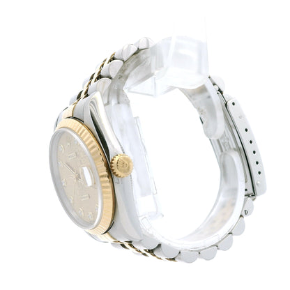 Rolex 68273 Datejust 31mm Diamond Dial Two-Tone Jubilee Watch — macro detail of the dial