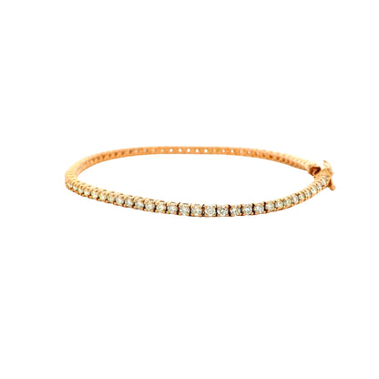 14k Rose Gold 2.40ctw Round Brilliant Diamond Tennis Bracelet — macro detail of the clasp