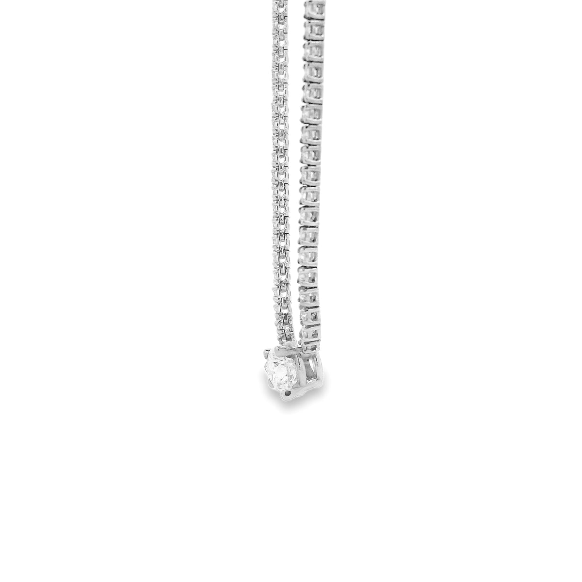 GIA Certified 1.06ct D VS2 Pear Cut Diamond Pendant Tennis Necklace — macro detail of the stones
