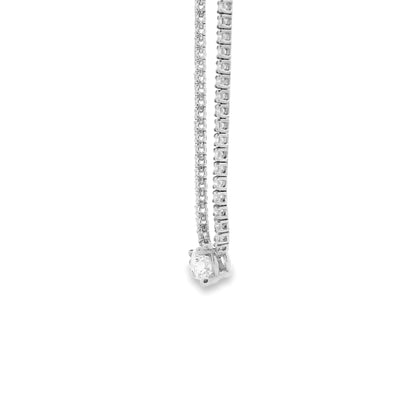 GIA Certified 1.06ct D VS2 Pear Cut Diamond Pendant Tennis Necklace — macro detail of the stones