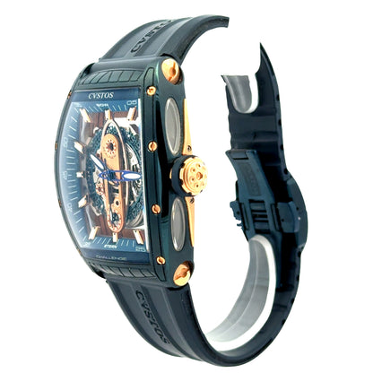 Cvstos Challenge Sealiner II Automatic Skeleton Dial Two-Tone Titanium Watch — macro detail