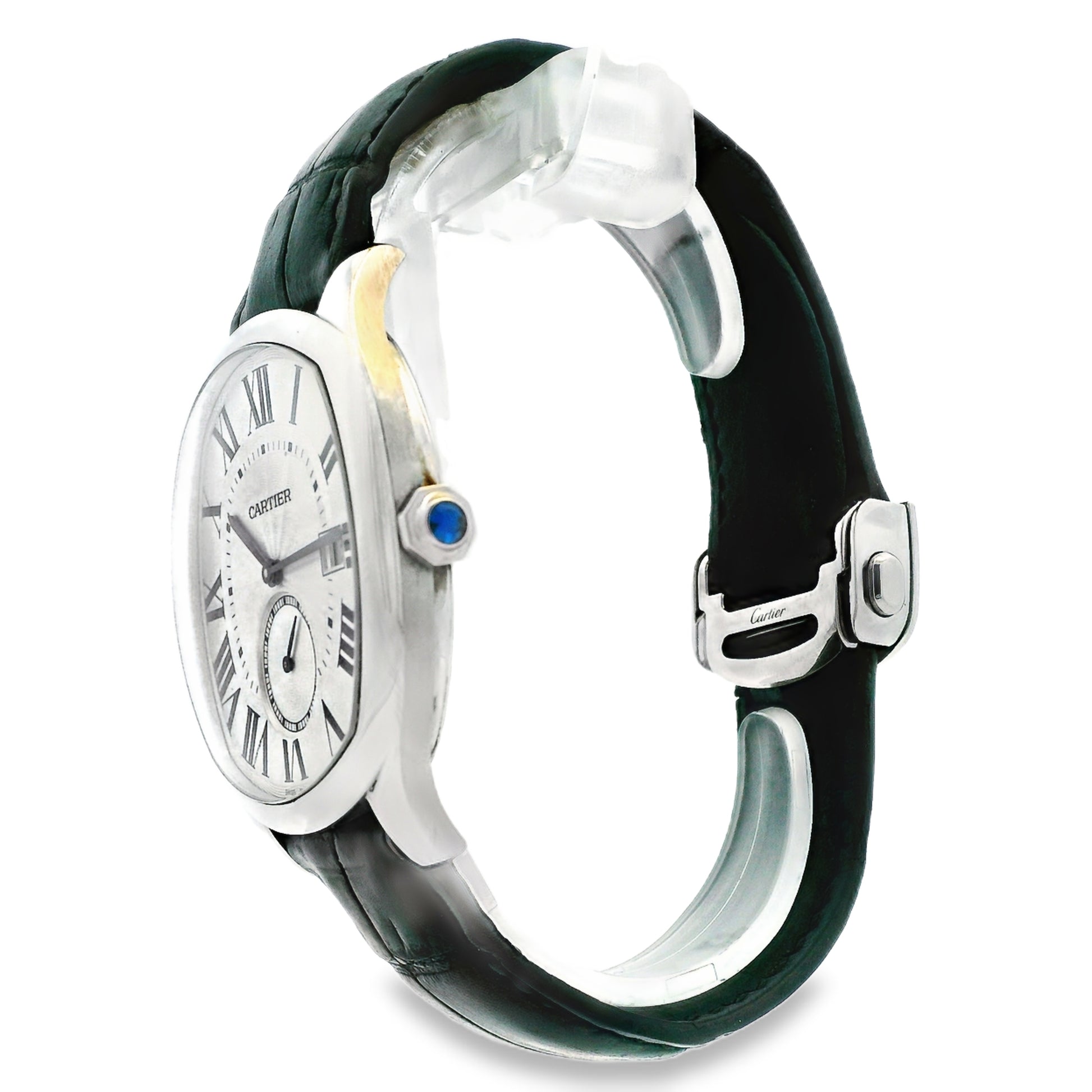 Cartier Drive De Cartier WSNM0004 40x41mm Silver Guilloché Dial Stainless Steel Watch — macro detail of the dial