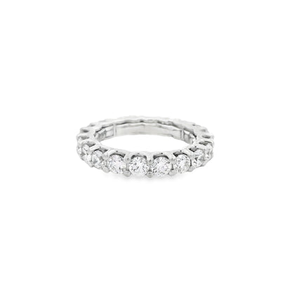 14k White Gold 2.80ctw Round Brilliant Diamond Eternity Ring — side profile showing the band