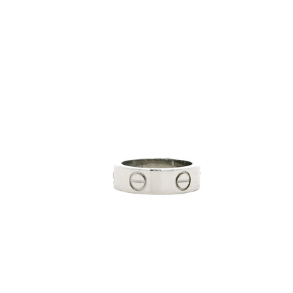 Cartier Platinum Love Ring with Diamond — side profile showing the band