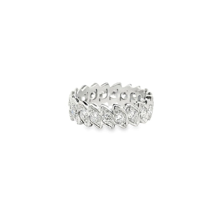14k White Gold 1.15ctw Marquise Cut Diamond Eternity Ring — side profile showing the band