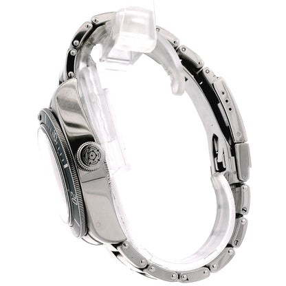 Tudor Heritage 41mm Black Dial Blue Rotating Bezel Stainless Steel Watch — side profile showing case thickness