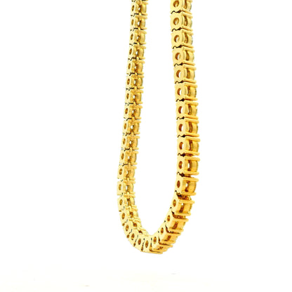 14k Yellow Gold 35.45ctw Round Diamond 4-Prong Tennis Necklace 22" — clasp detail