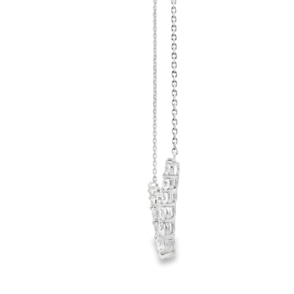 18k White Gold 1.32ctw Round Brilliant Diamond V-Shaped Necklace — clasp detail