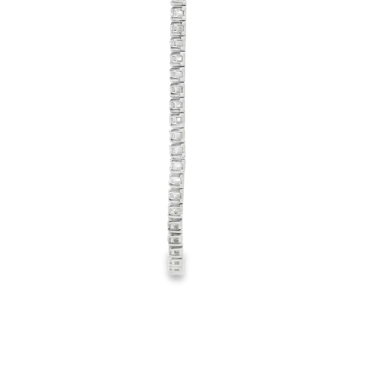 14k White Gold 7.13ctw Round Brilliant Diamond Tennis Necklace 18" — clasp detail