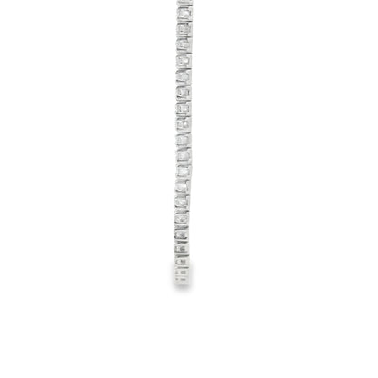 14k White Gold 7.13ctw Round Brilliant Diamond Tennis Necklace 18" — clasp detail