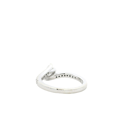 14k White Gold 0.80ctw Round Brilliant Diamond Ever Us Bypass Ring — side profile showing the band