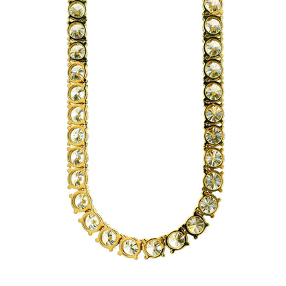 14k Yellow Gold 41.15ctw Round Brilliant Diamond Tennis Necklace 17" — clasp detail