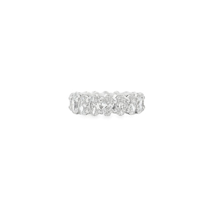 Platinum 5.66ctw Oval Cut Diamond Eternity Band Ring — side profile showing the band