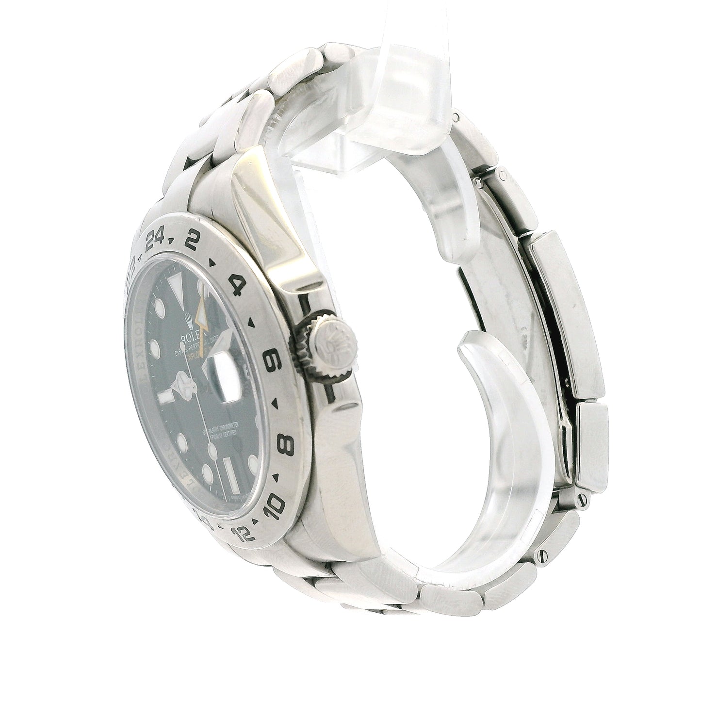 Rolex 216570 Explorer II 42mm Black Dial Stainless Steel Watch — side profile showing case thickness