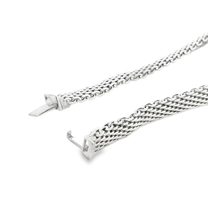 Tiffany & Co Sterling Silver Somerset Mesh Necklace 17" — side profile showing the band