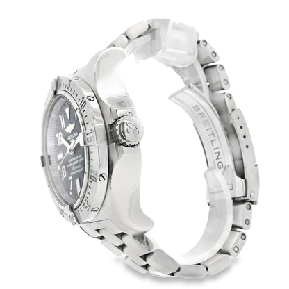 Breitling A1733010 Avenger Seawolf 44mm Blue Dial Stainless Steel Watch — side profile showing case thickness