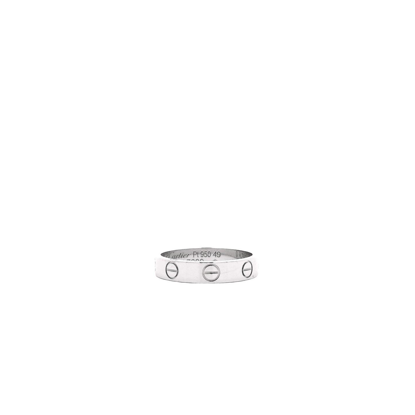 Cartier Platinum Love Ring — side profile showing the band